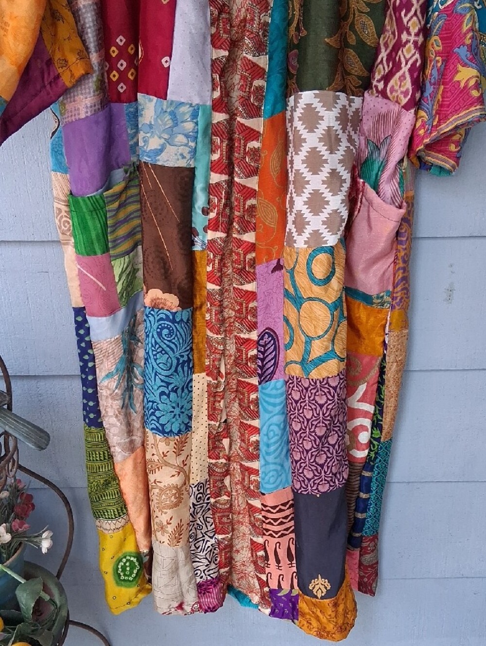 Silk Patchwork Robe - Picture 2 of 9